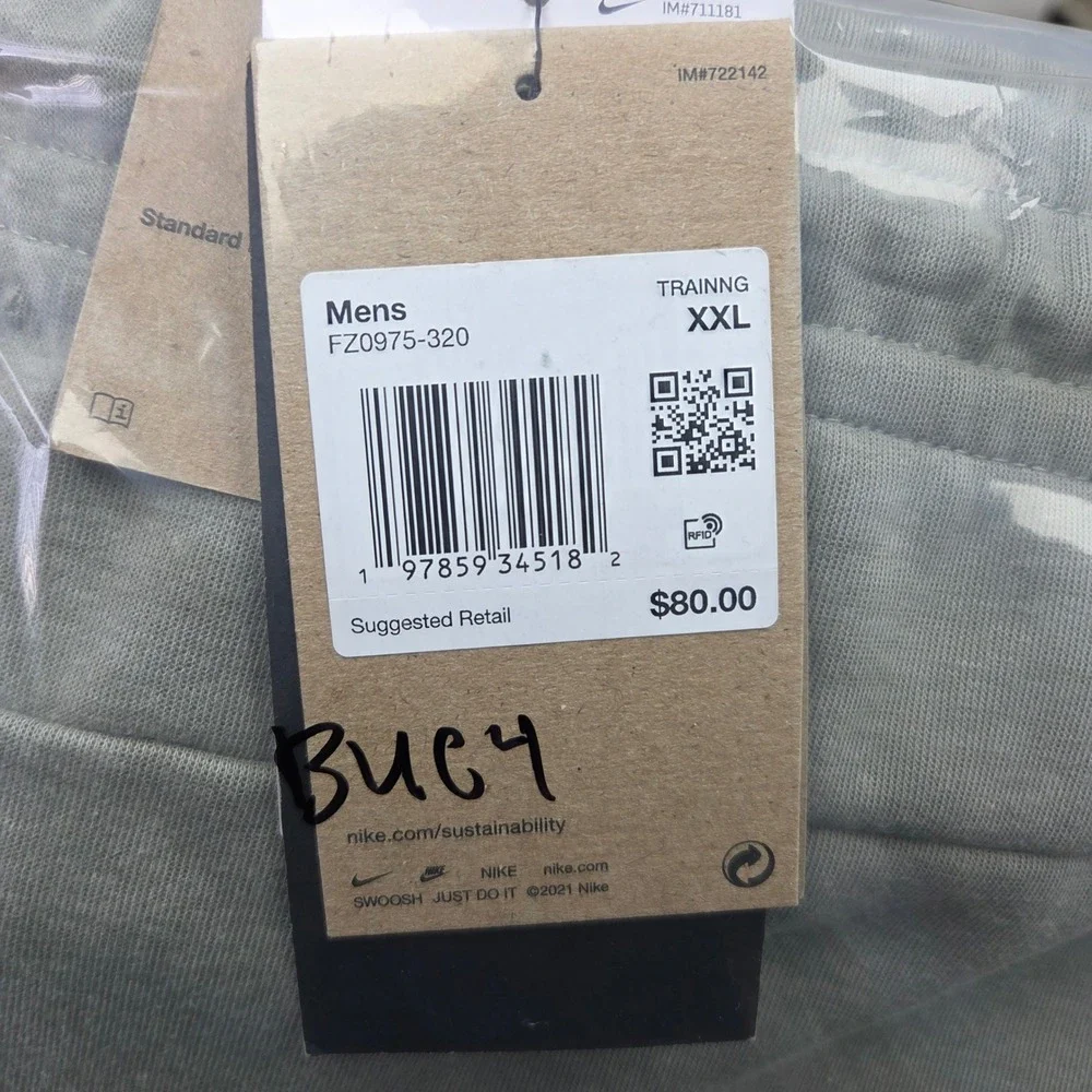 Sz XXL Men NIKE Dri Fit Primary Fleece UV Joggers‎ Light Army FZ0975 320 - New